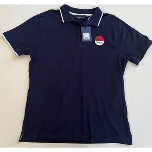 Cavalli Class by Roberto Cavalli Cotton Polo Shirt Blue Men's Size L New